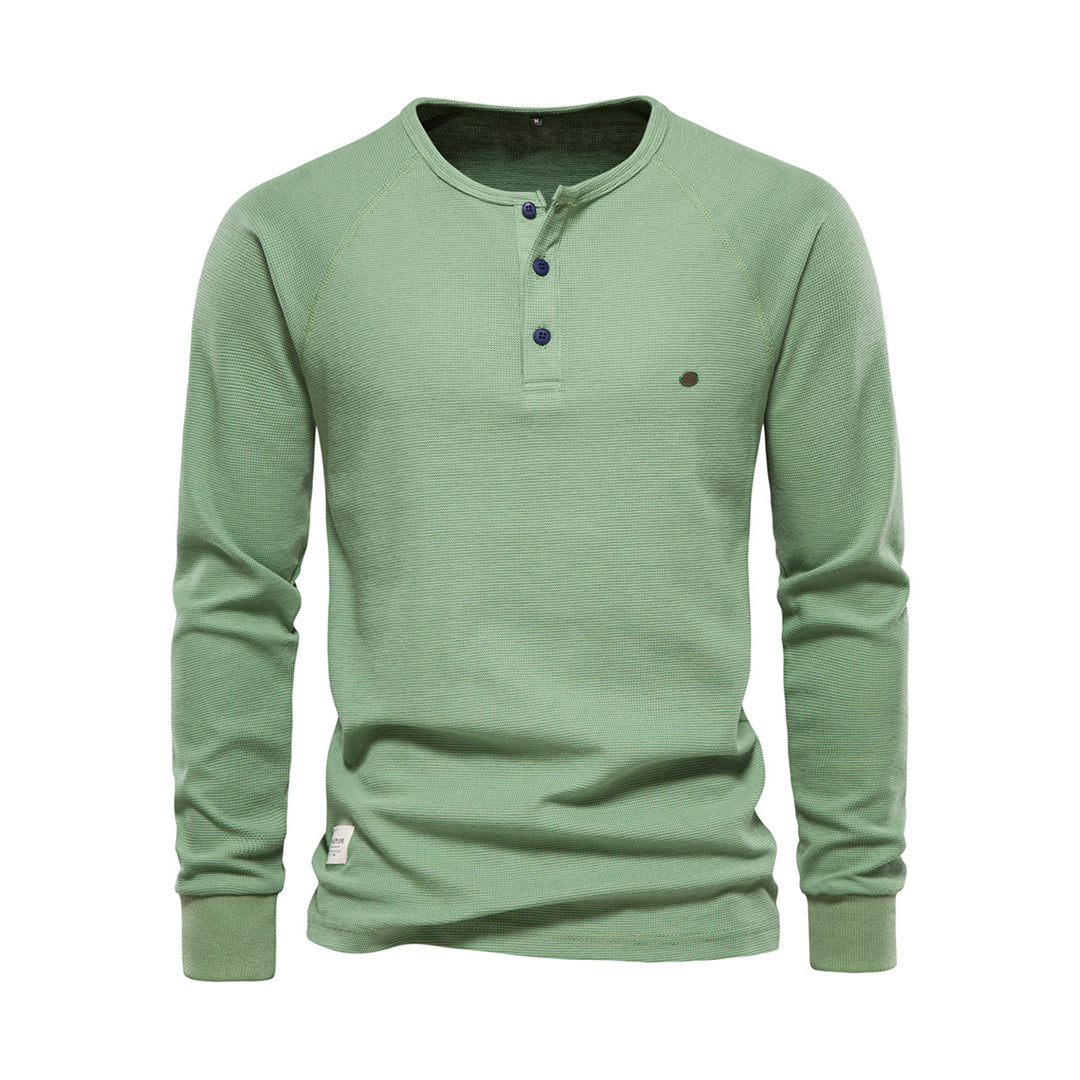 Henley Shirt Herren | Langarm mit Knopfleiste
