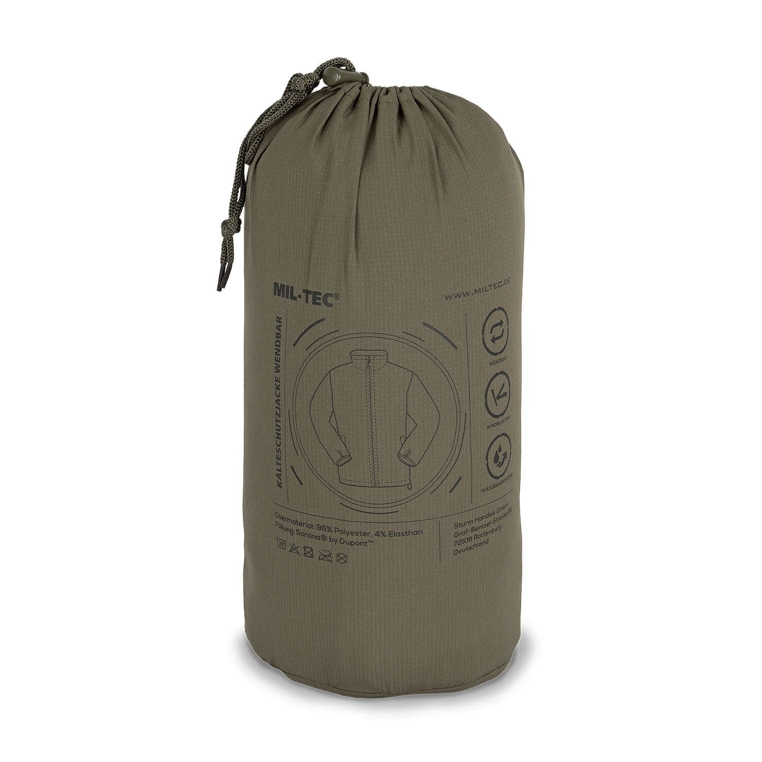 Herren Kälteschutzjacke | Wendbar & Kompakt verstaubar | Wind- & Nässeschutz