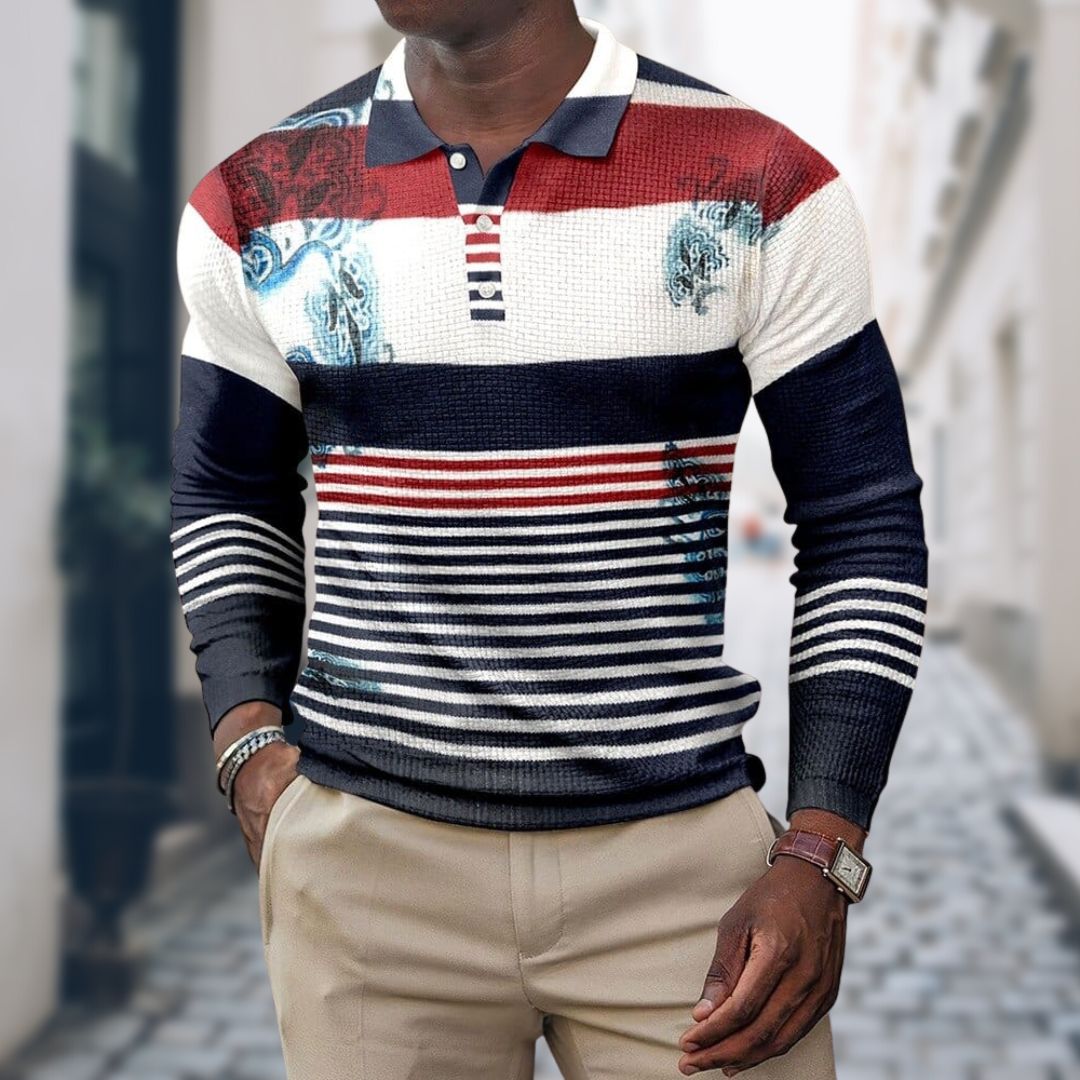 Herren-Langarm-Poloshirt mit Knopfleiste 3