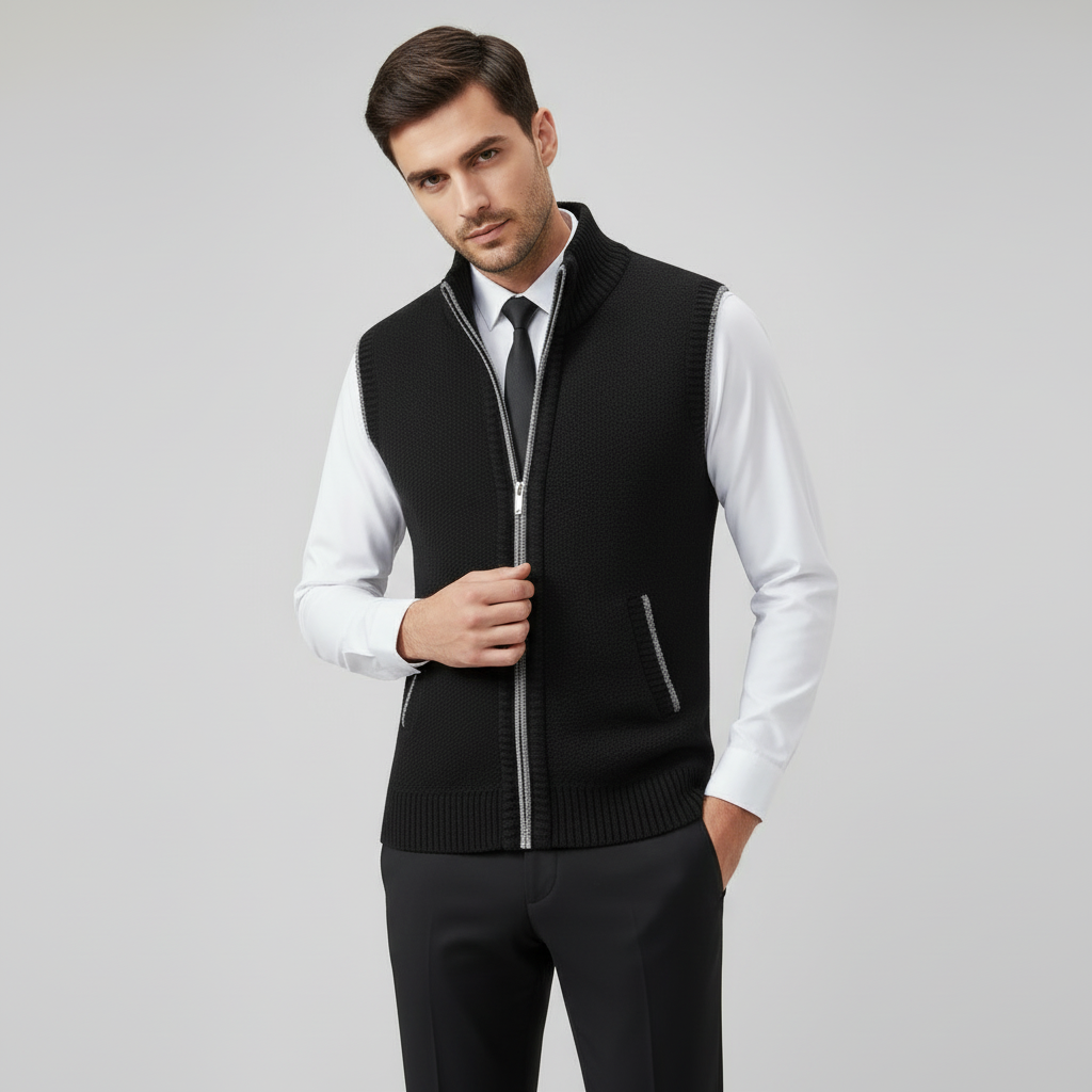 Herren Weste | Reißverschluss & Stehkragen
