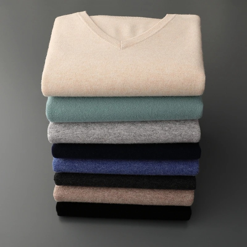 Herren Kaschmirpullover V-Ausschnitt 1