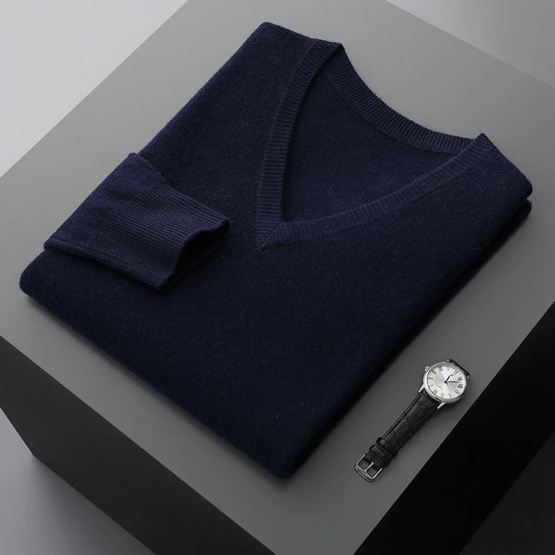 Herren Kaschmirpullover V-Ausschnitt 10