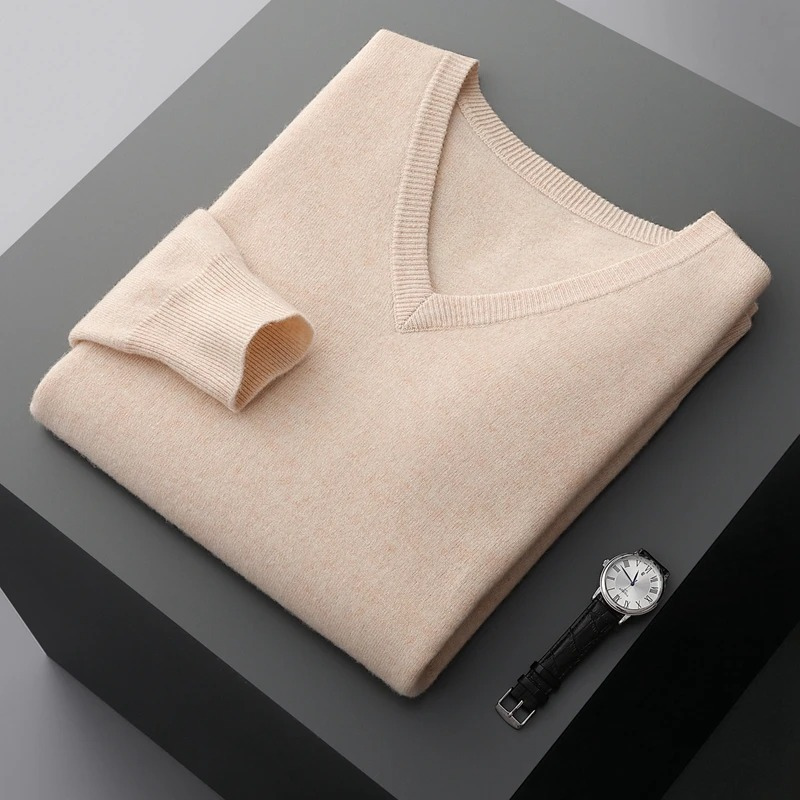 Herren Kaschmirpullover V-Ausschnitt 18