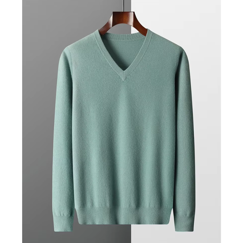 Herren Kaschmirpullover V-Ausschnitt 5