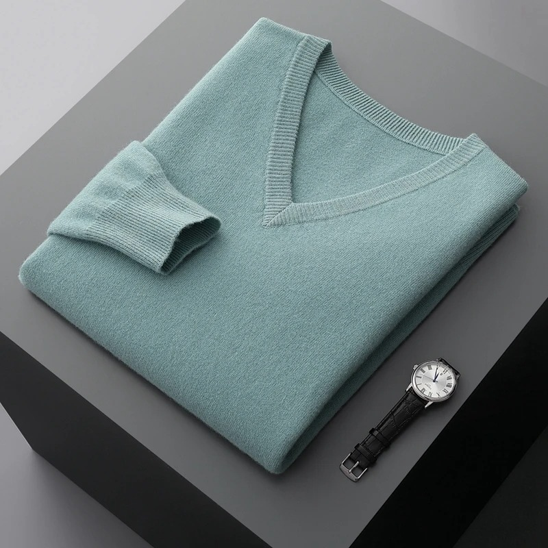 Herren Kaschmirpullover V-Ausschnitt 9