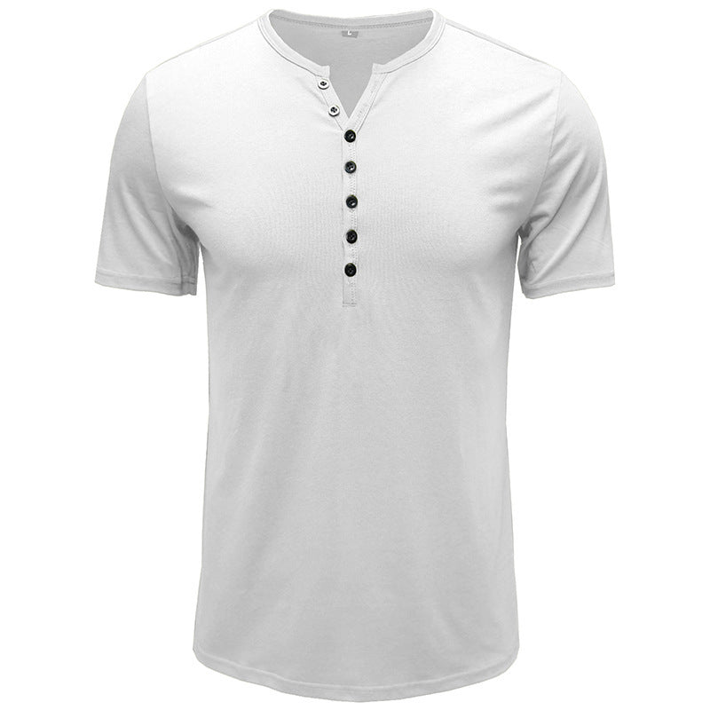Herren Kurzarm Henley T-Shirt Echoarchiv 0