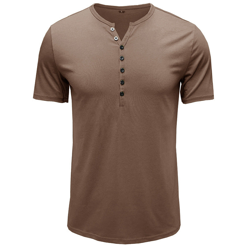 Herren Kurzarm Henley T-Shirt Echoarchiv 2