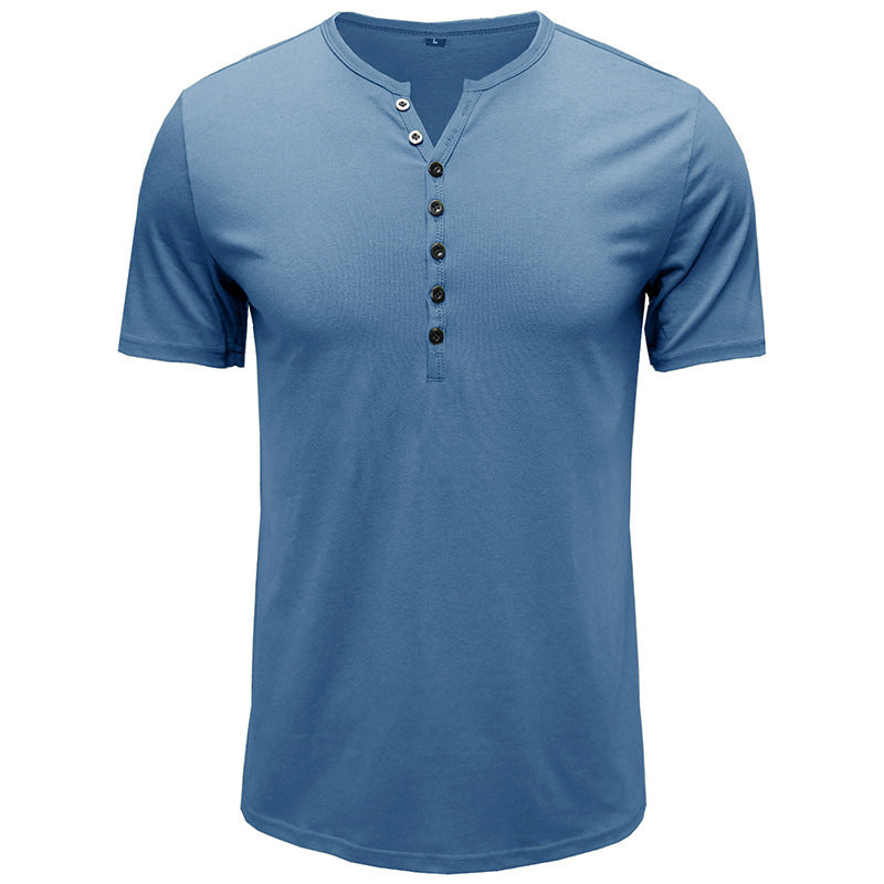 Herren Kurzarm Henley T-Shirt Echoarchiv 4