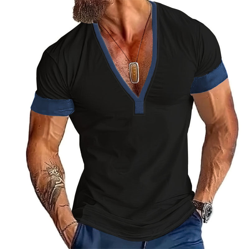 Herren modernes V-Ausschnitt T-Shirt Echoarchiv 8