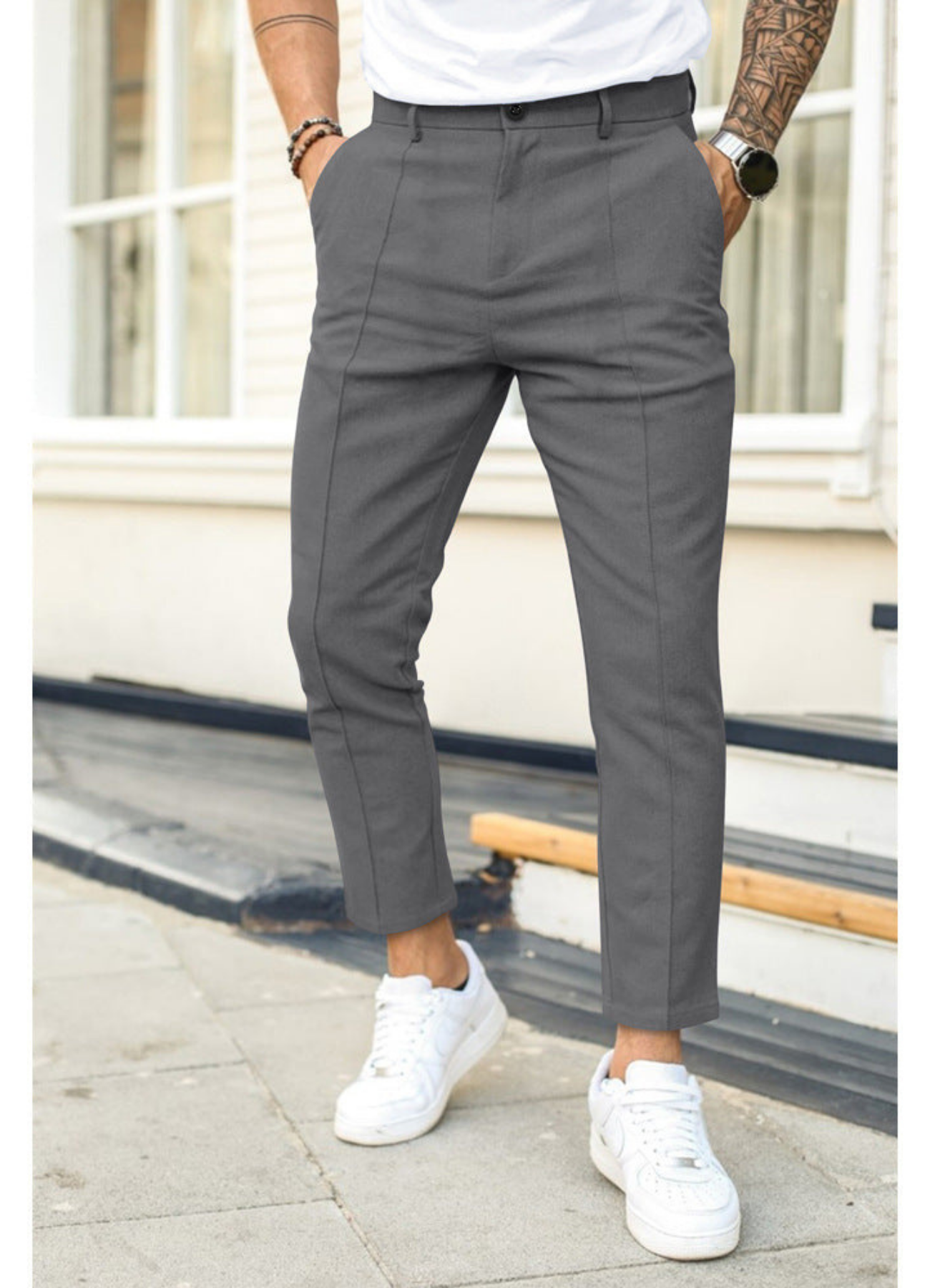 Herrenhose Knöchellang mit leicht schmal zulaufendem Bein 4