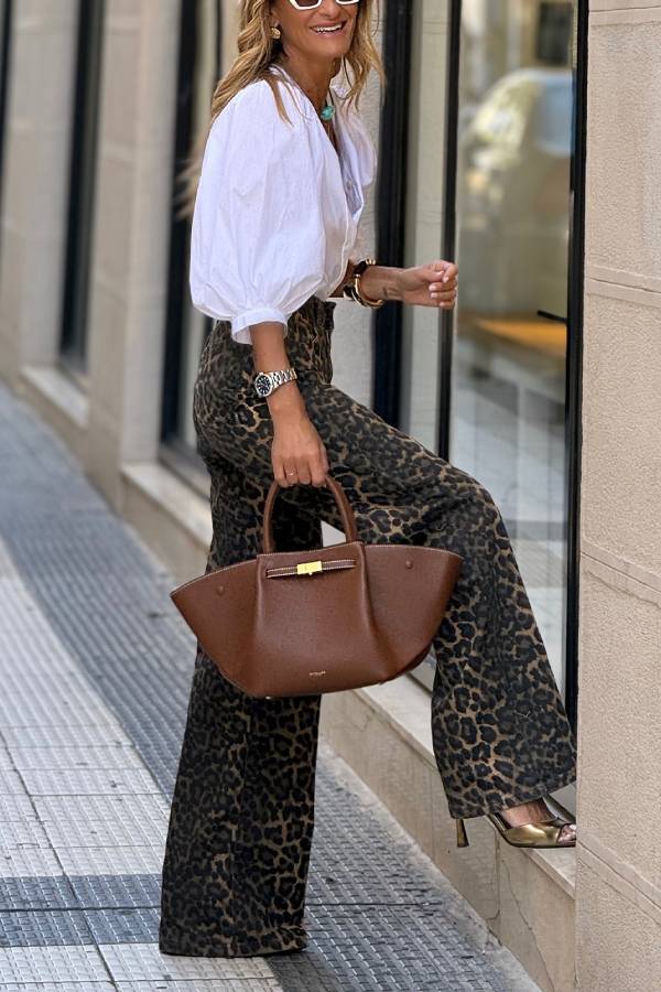 Charlotte – Wild Feel leopard High Waist Wide Leg Trousers - Image 3