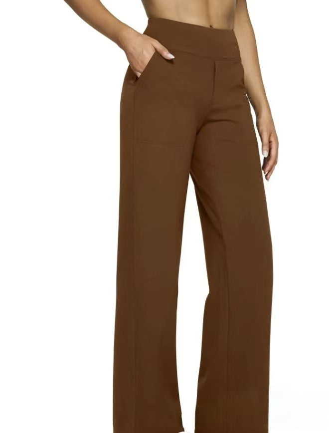 Hose Damen | High Waist Weithose mit Taschen