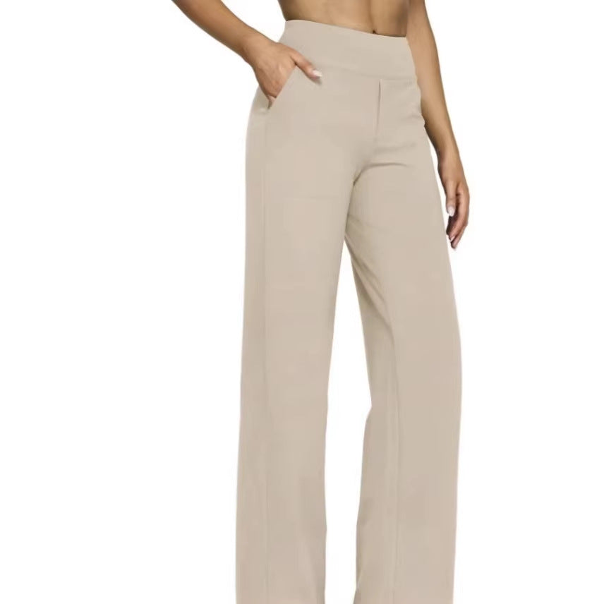 Hose Damen | High Waist Weithose mit Taschen