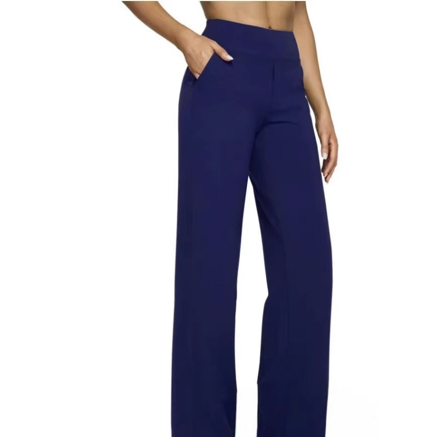 Hose Damen | High Waist Weithose mit Taschen