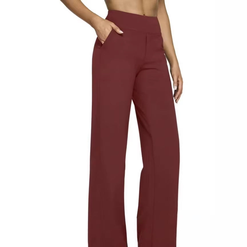 Hose Damen | High Waist Weithose mit Taschen