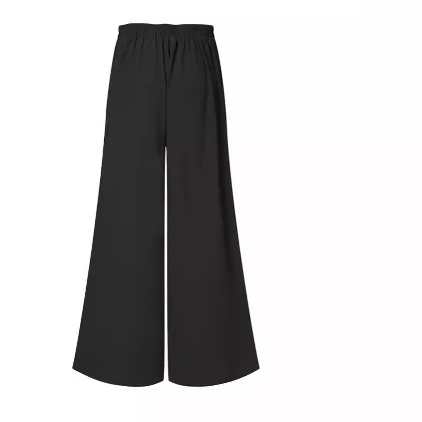 Damen Weite Palazzo-Hose mit Knopfdetails Drune 5
