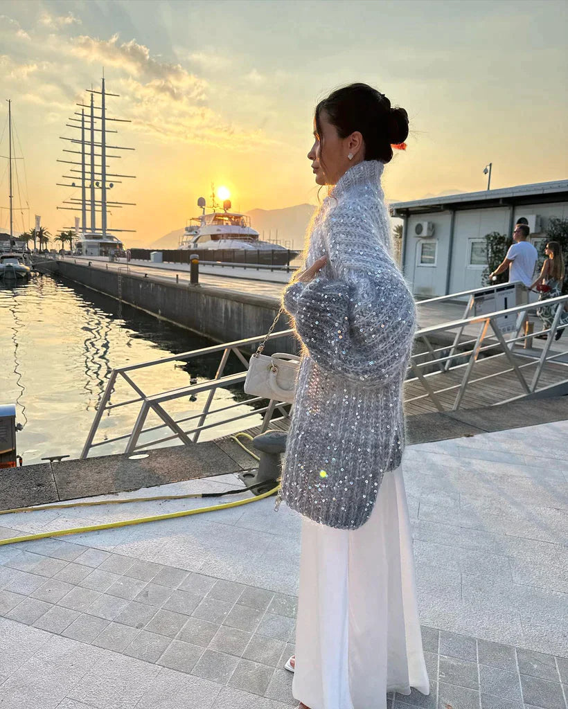 Ilira - Elegante Strickjacke mit Pailletten