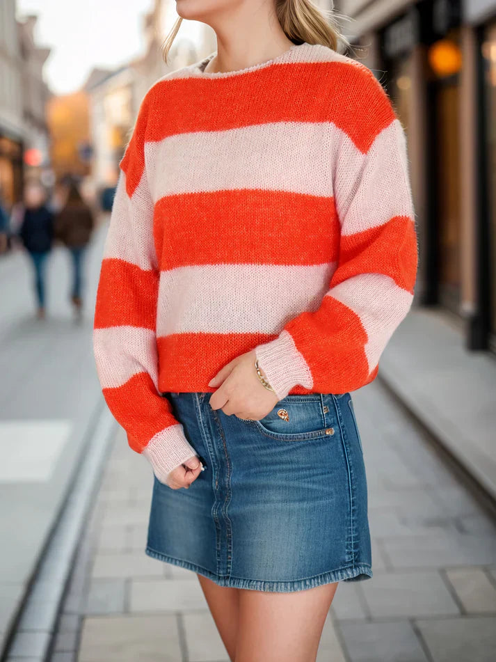 Isadora - Vintage-Pullover aus Baumwolle mit Streifen