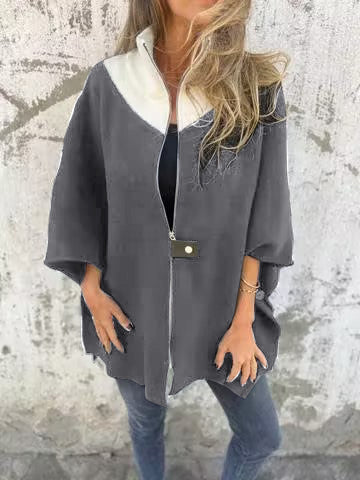 Lässige Jacke mit Stehkragen und Reißverschluss 7