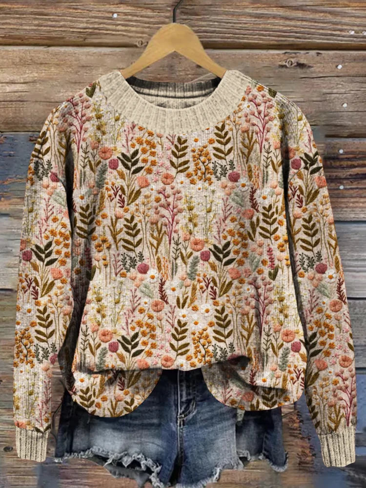 Julia - Pullover mit gestickten Blumen