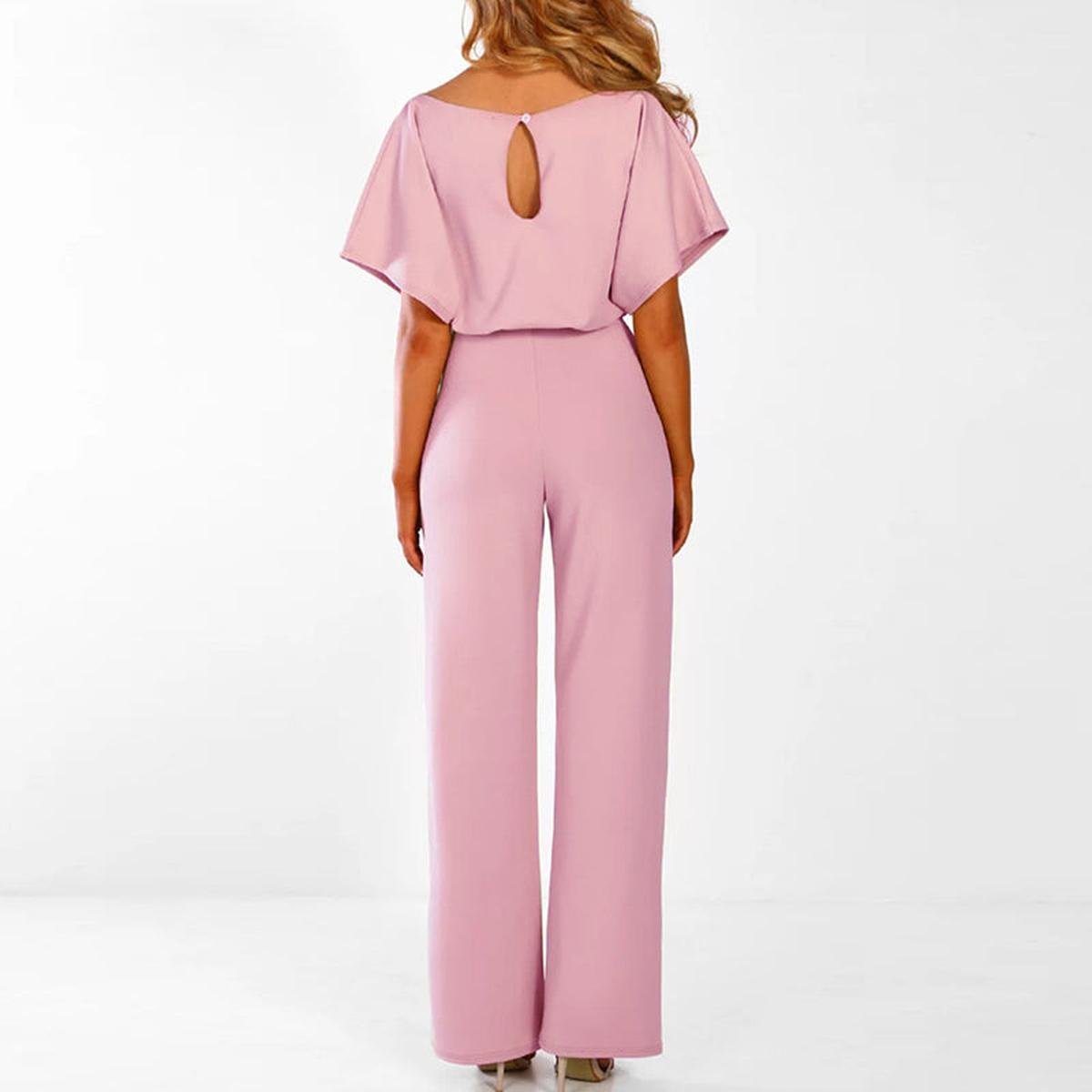 Jumpsuit Damen | Bindegürtel & Weites Hosenbein