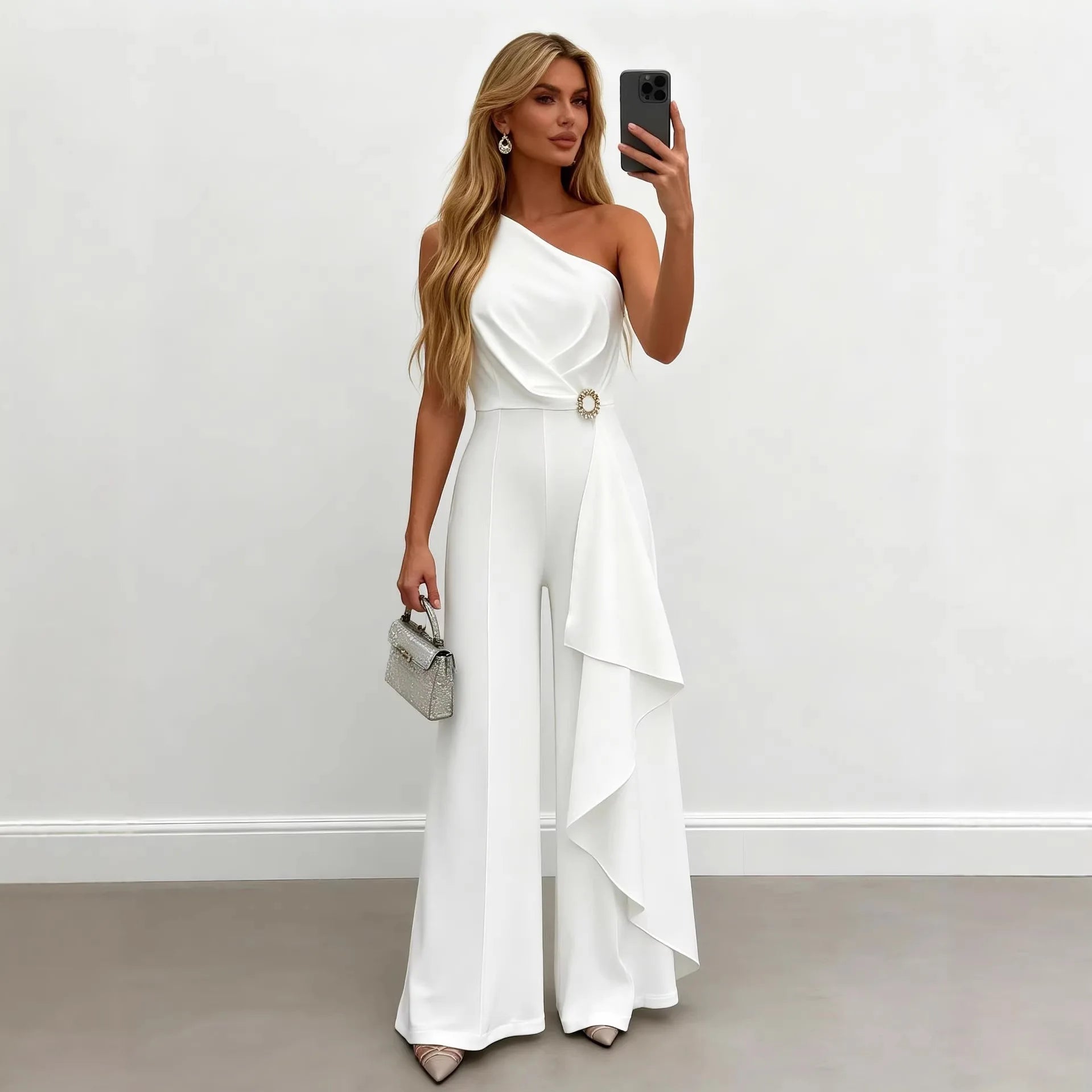 Jumpsuit Damen | Elegant One-Shoulder & Weites Bein