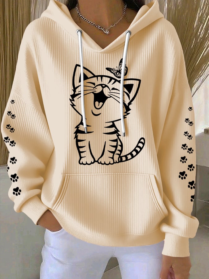 Kapuzenpullover Damen | Bequem & Vielseitig mit verspieltem Print