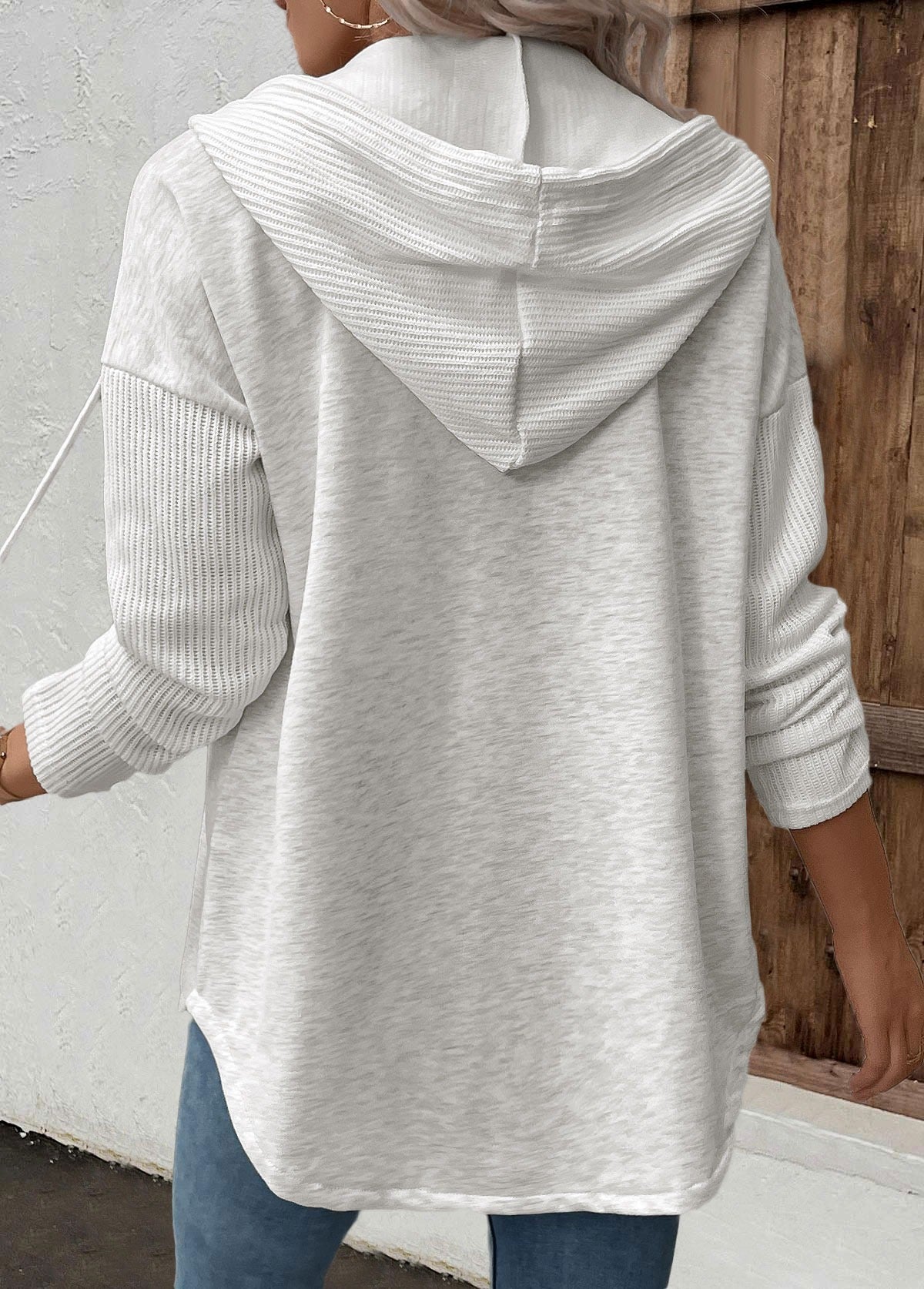 Kapuzenpullover Damen | Knopfleiste & Langarm 2