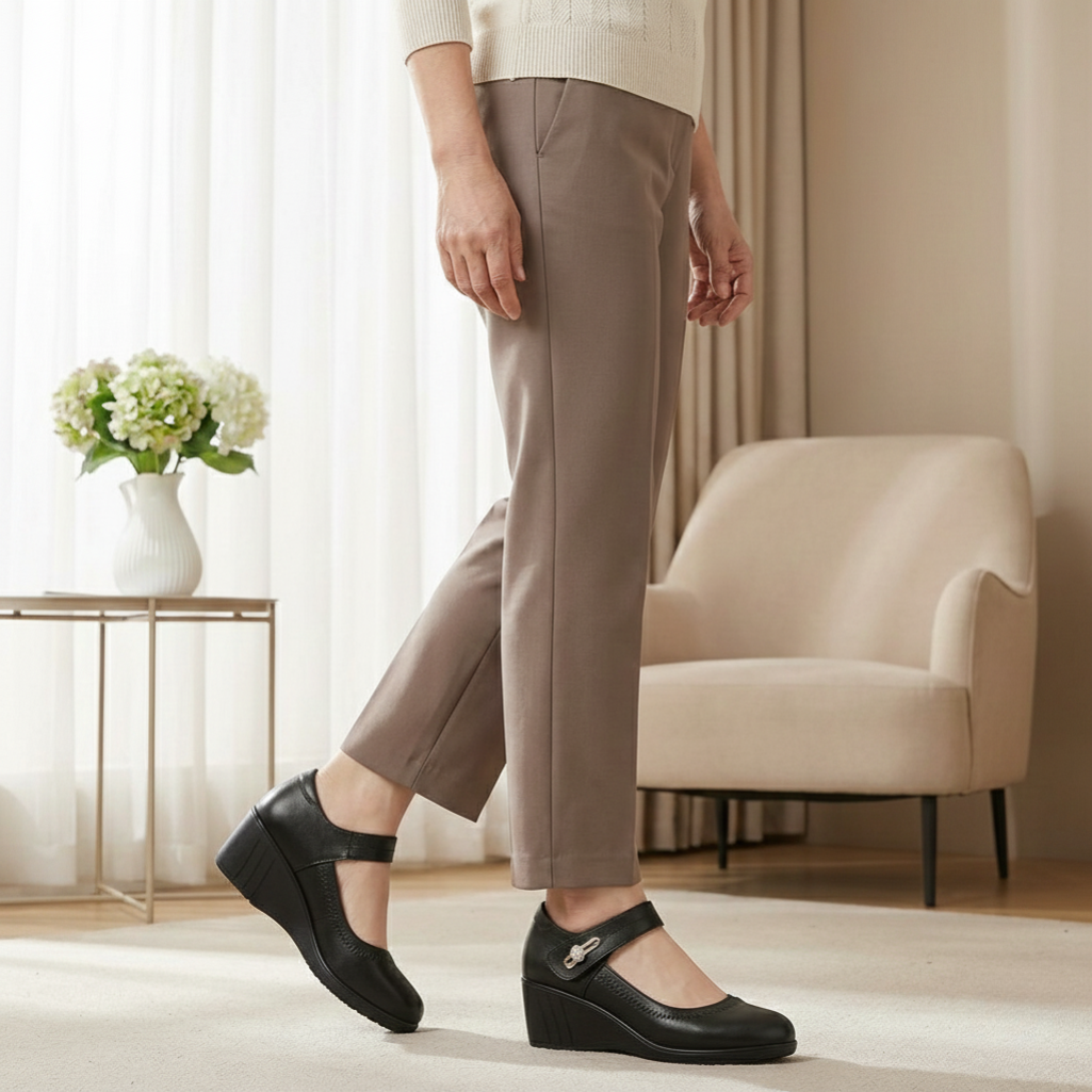 Komfortschuhe Damen | Keilabsatz & Eleganter Riemchen