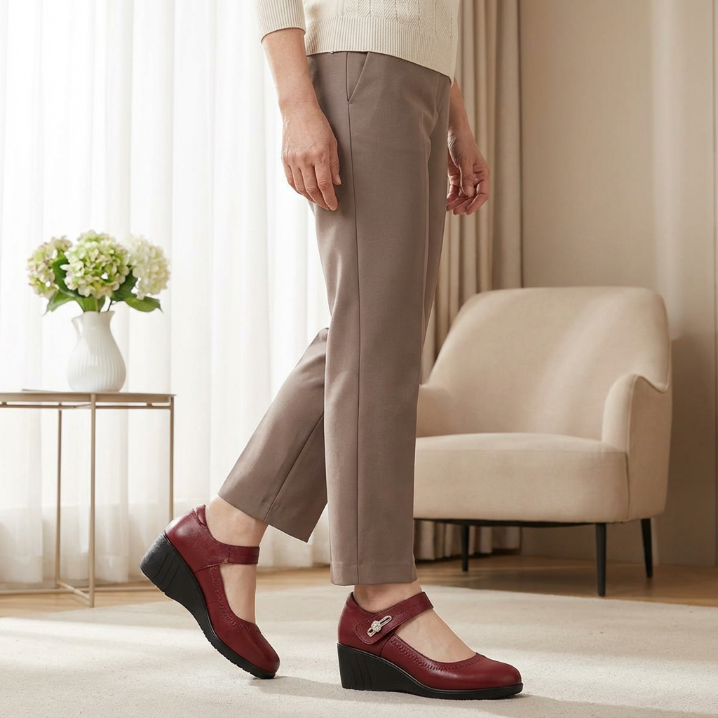 Komfortschuhe Damen | Keilabsatz & Eleganter Riemchen