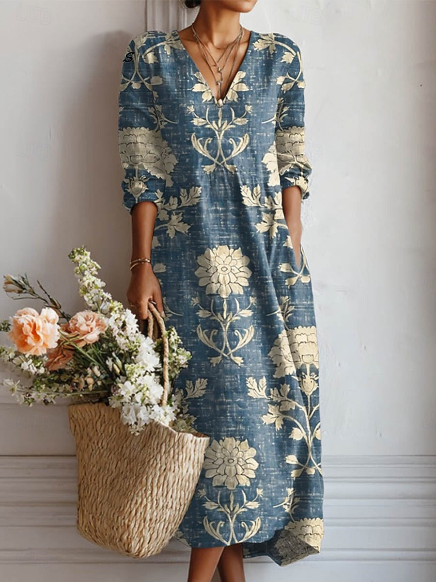 Kristin | Elegantes und bequemes Midi Kleid mit Blumenmuster 2