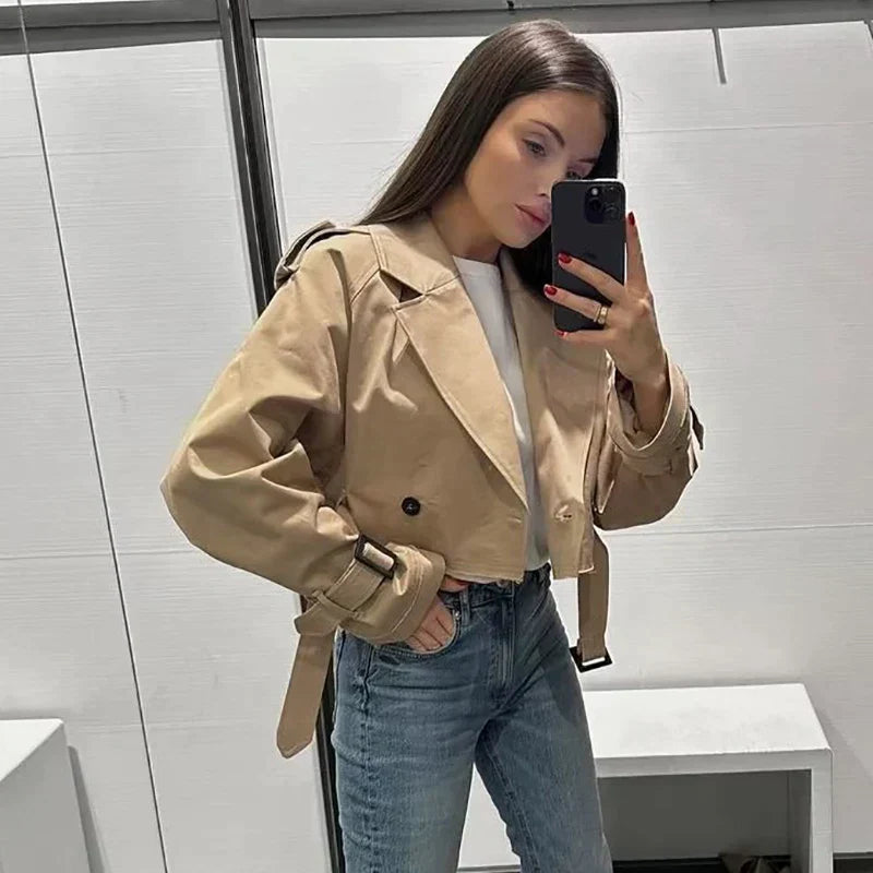 Kurzer Trenchcoat Damen | Cropped & Wandelbar
