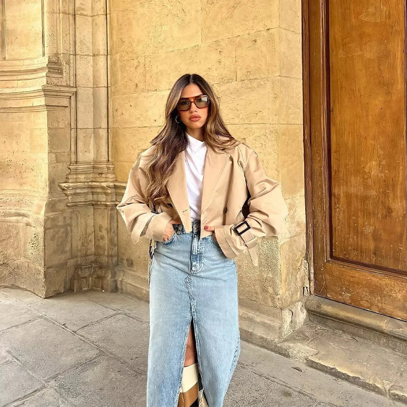 Kurzer Trenchcoat Damen | Cropped & Wandelbar