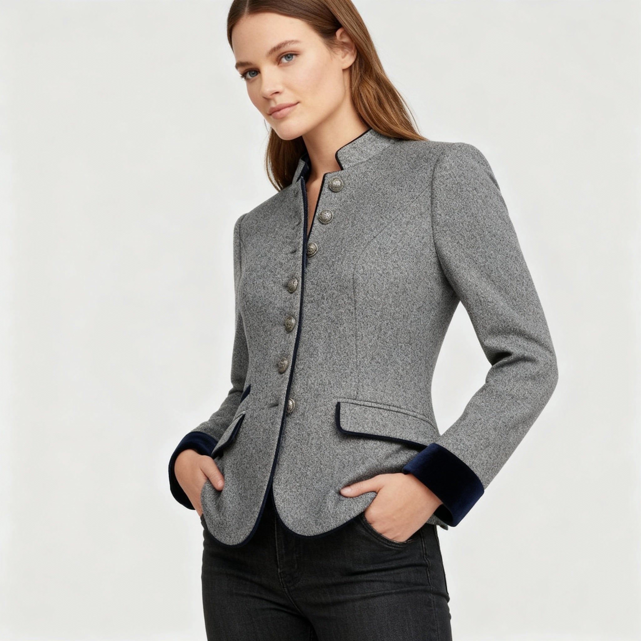 Kurzjacke Damen | Stehkragen & Figurbetonte Silhouette