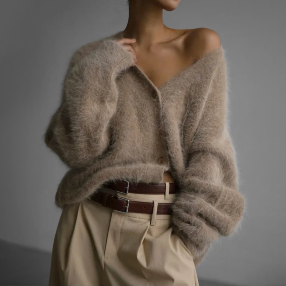 Kuschelige Kaschmir Strickjacke Damen 1