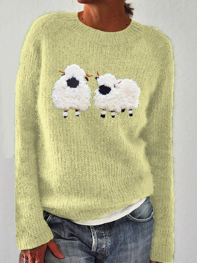Kuscheliger Strickpullover mit Schafmuster