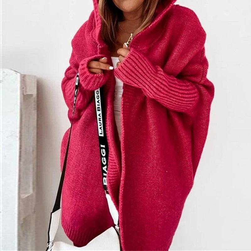 Kuscheliger Damen Cardigan mit Kapuze 17
