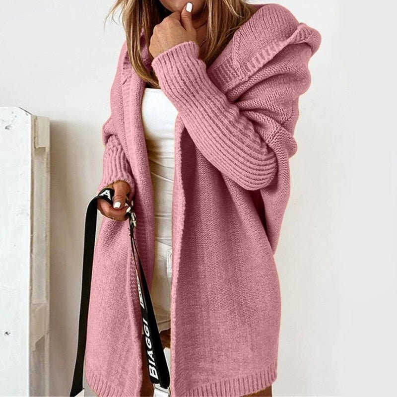 Kuscheliger Damen Cardigan mit Kapuze 7