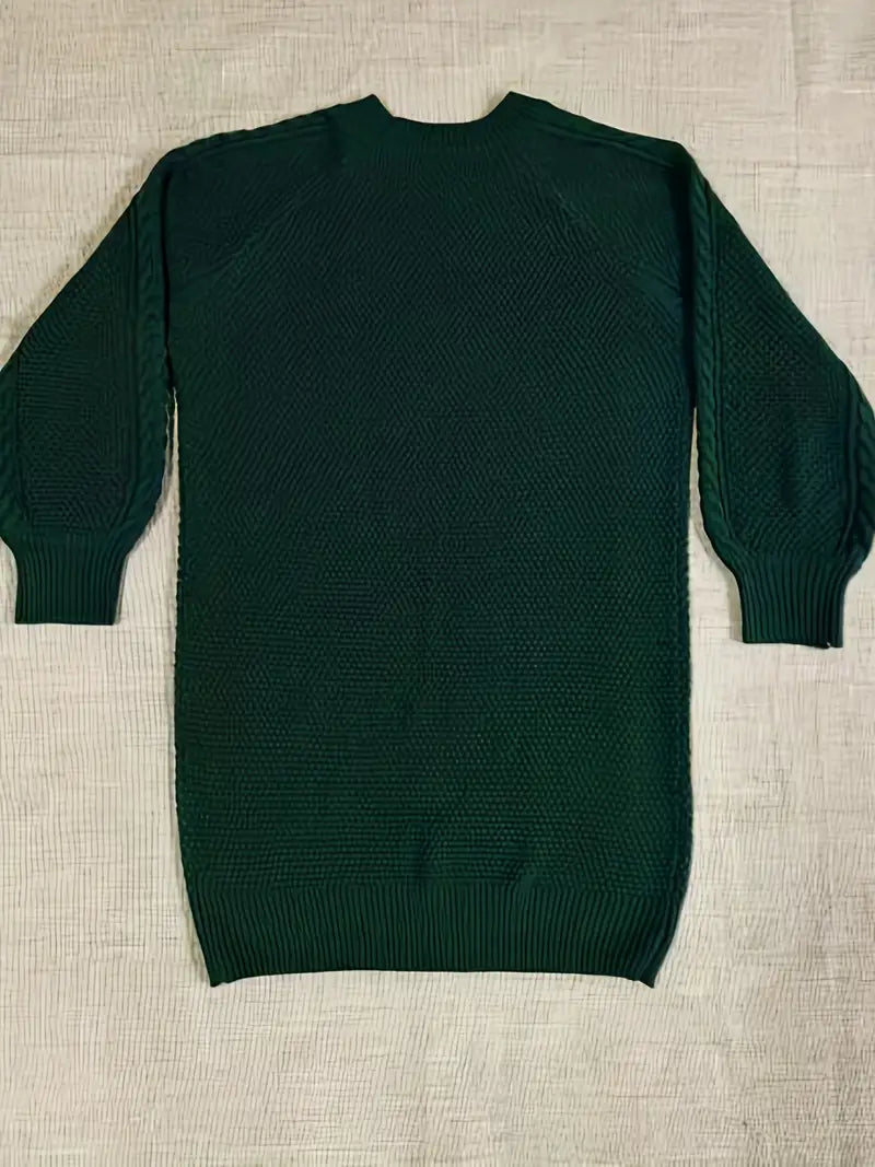 Kuscheliges Zopfmuster Strickkleid