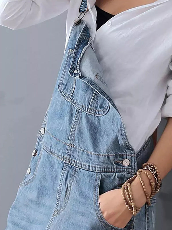 LÄSSIGES DENIM-LATZKLEID