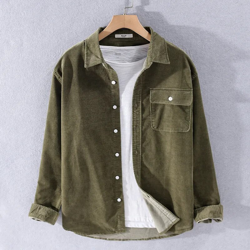 Langarm-Denim Overshirt: Weicher, vielseitiger Herren-Shirt 0
