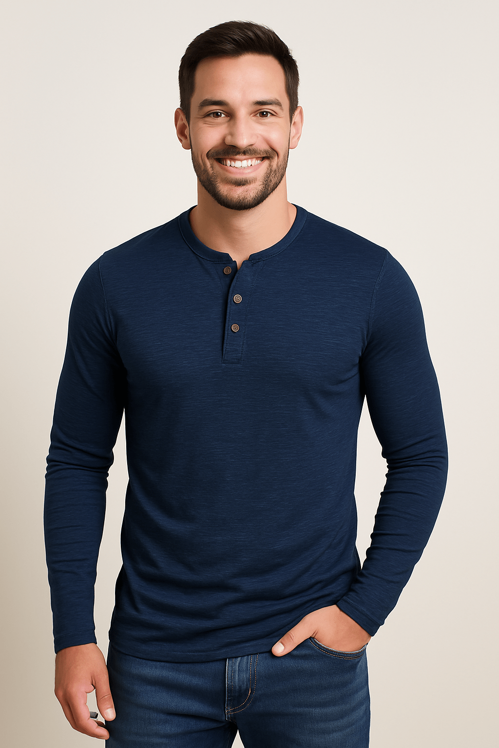 Edmund Langarm-Henley-Shirt 6