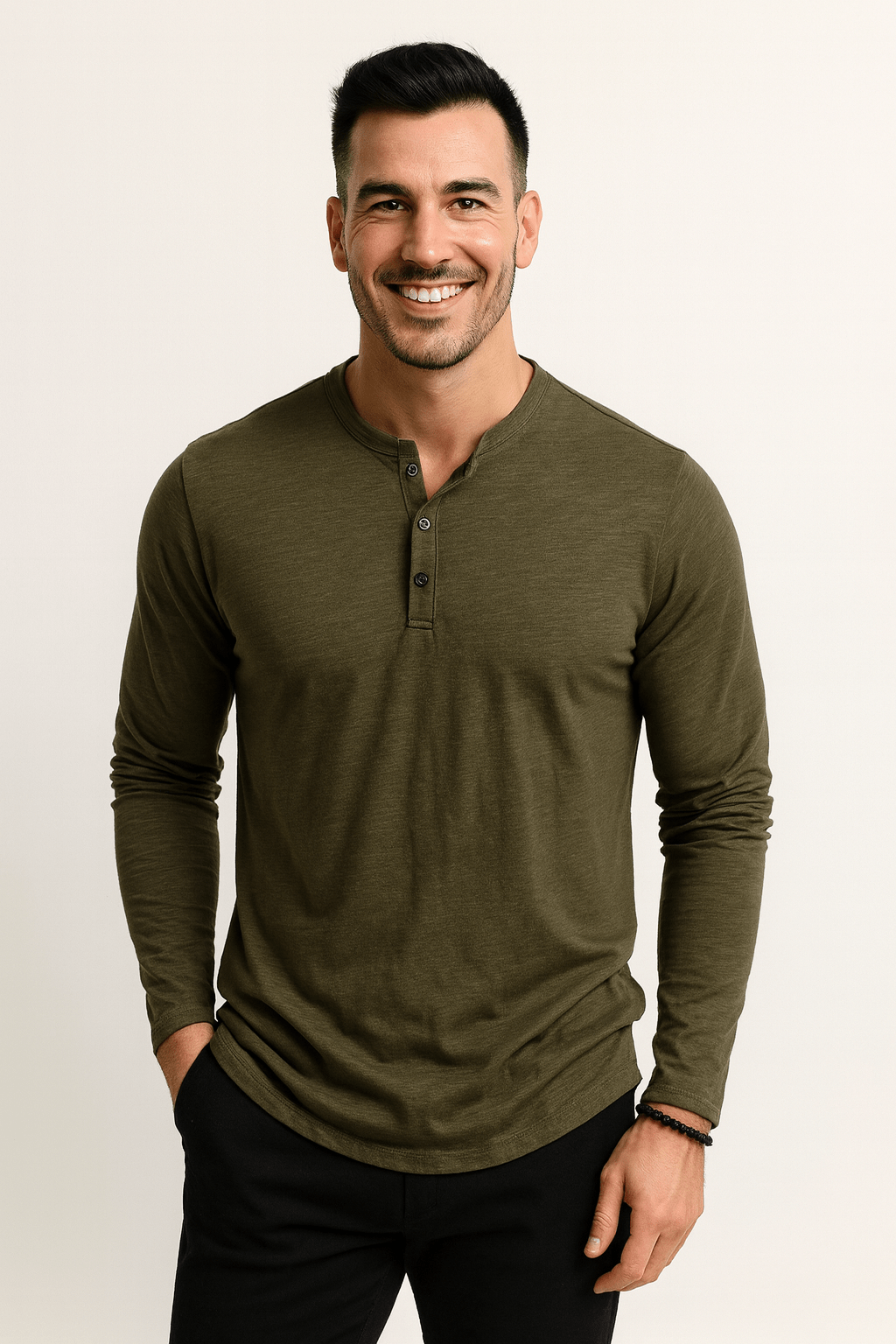 Langarm Shirt Herren | Henley-Style & Souveräner Tragekomfort