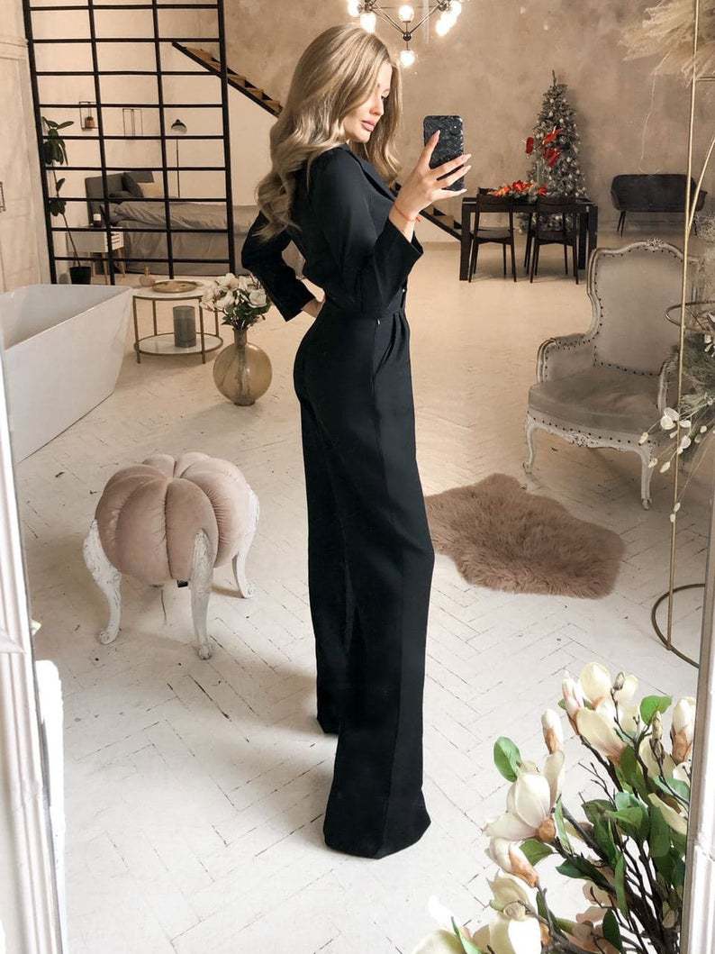 Langärmeliger Jumpsuit mit schmaler Passform für Frauen