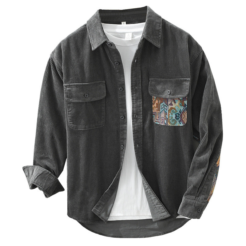 Stilvolles Herren Vintage Langarmhemd aus Baumwolle 4