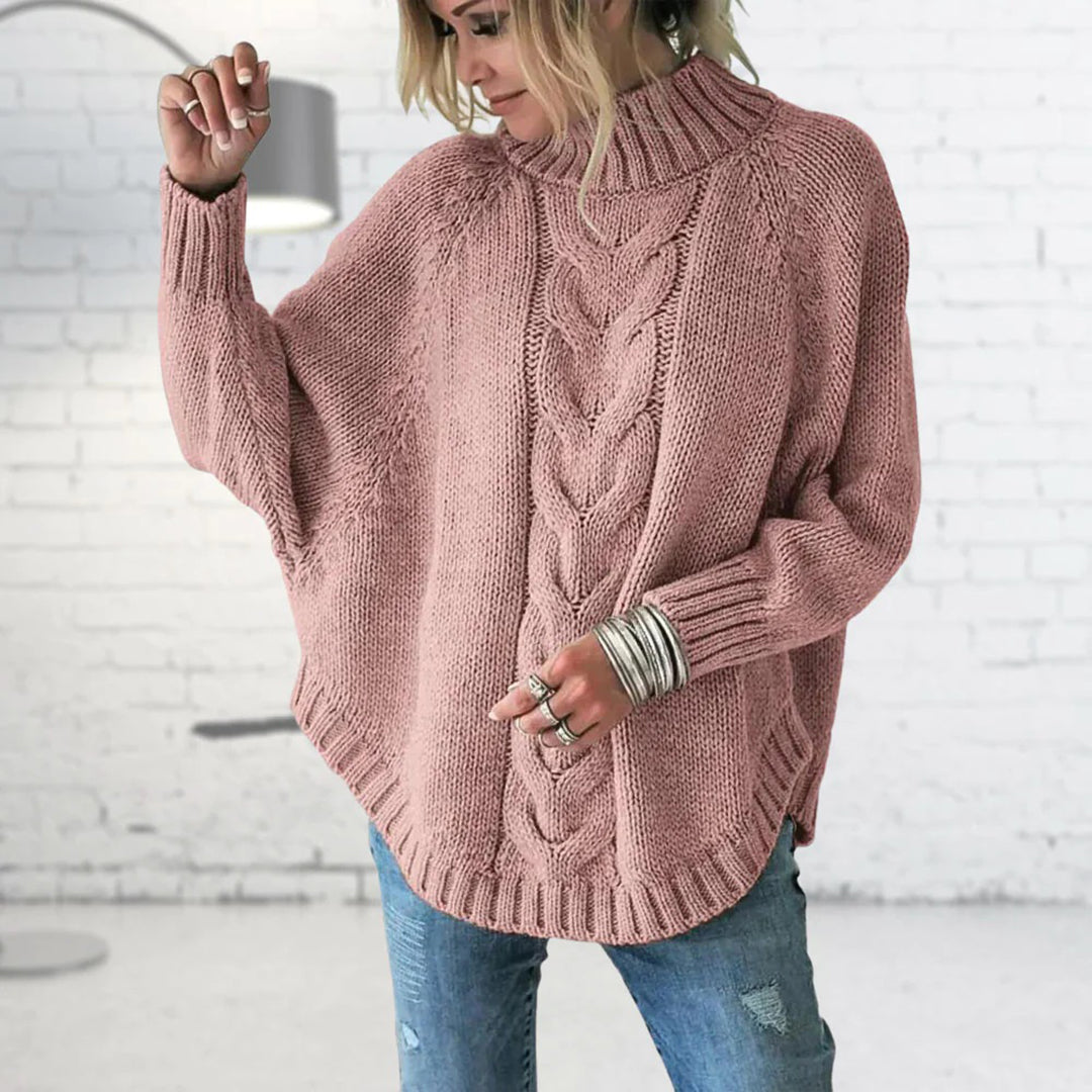 Langer Grobstrick-Pullover für Damen für Wärme und Komfort im Winter