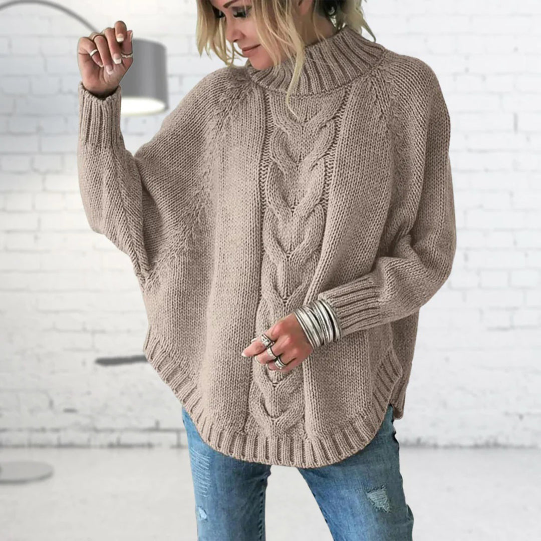 Langer Grobstrick-Pullover für Damen für Wärme und Komfort im Winter