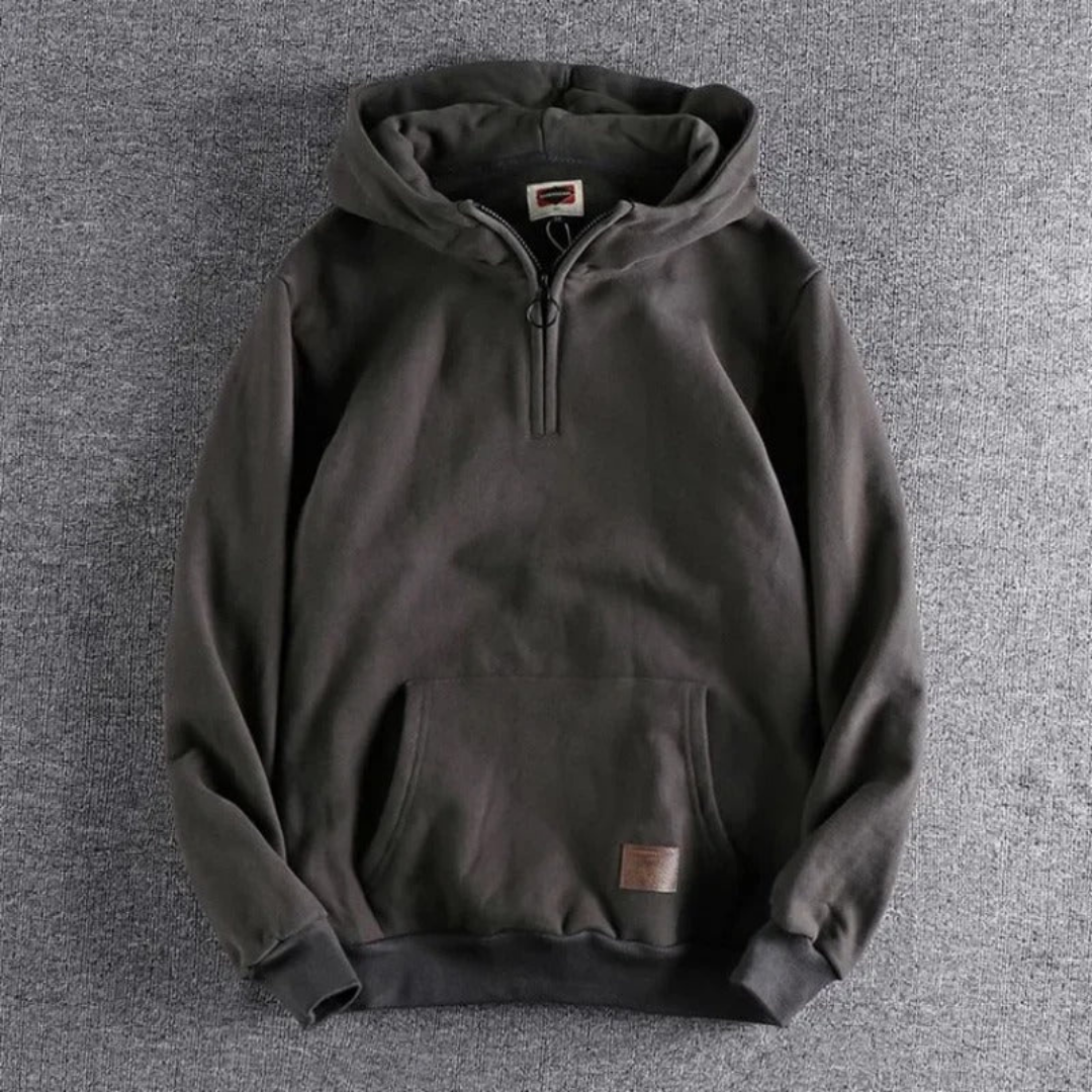 Lässiger Herren-Hoodie Mit Halbem Reißverschluss | Winter 2