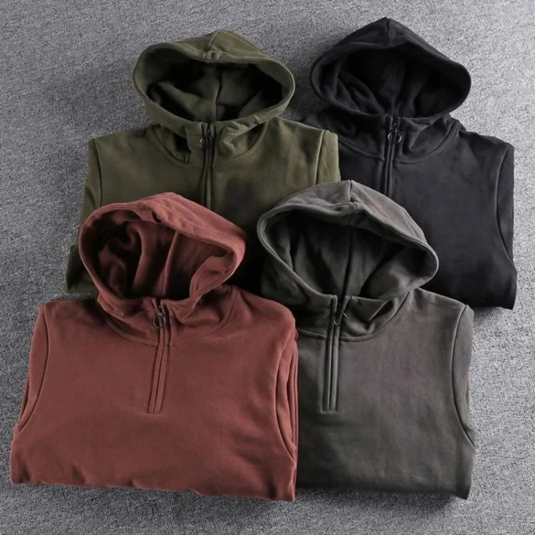 Lässiger Herren-Hoodie Mit Halbem Reißverschluss | Winter 4