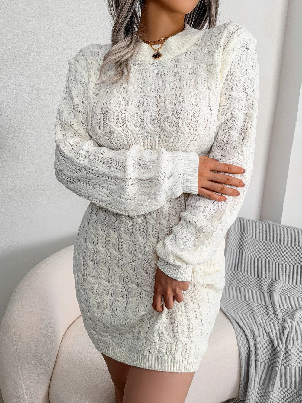 Lässiges Strickkleid Für Frauen